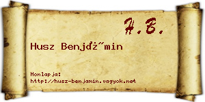 Husz Benjámin névjegykártya